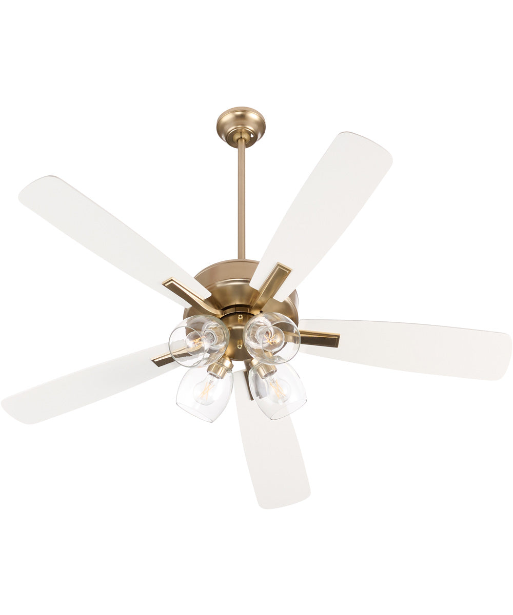Ovation Ceiling Fan Aged Brass|Studio White