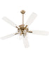 Ovation Ceiling Fan Aged Brass|Studio White