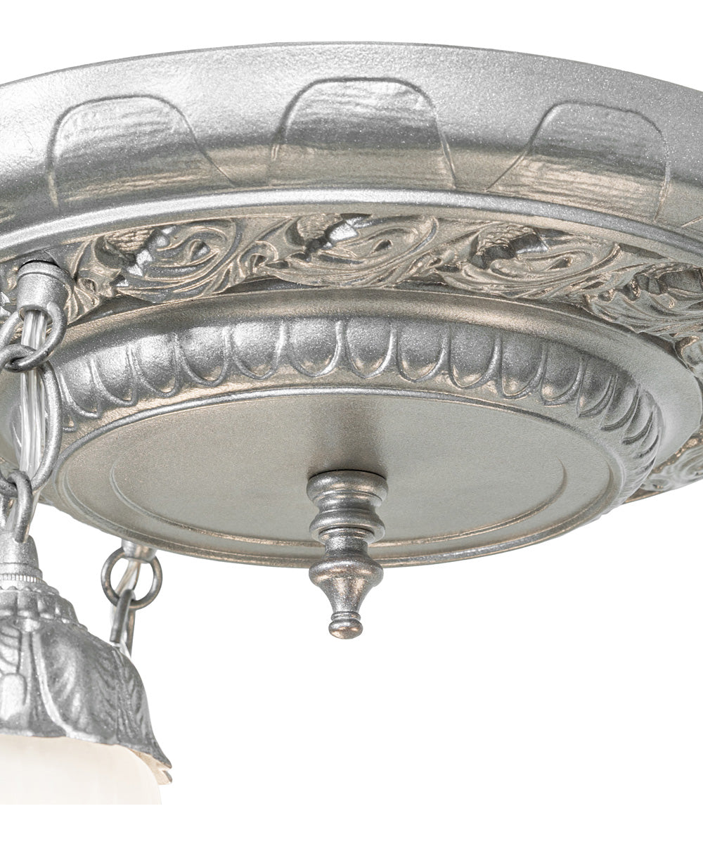 16" Wide Victorian Ruffle 3 Light Semi-Flushmount