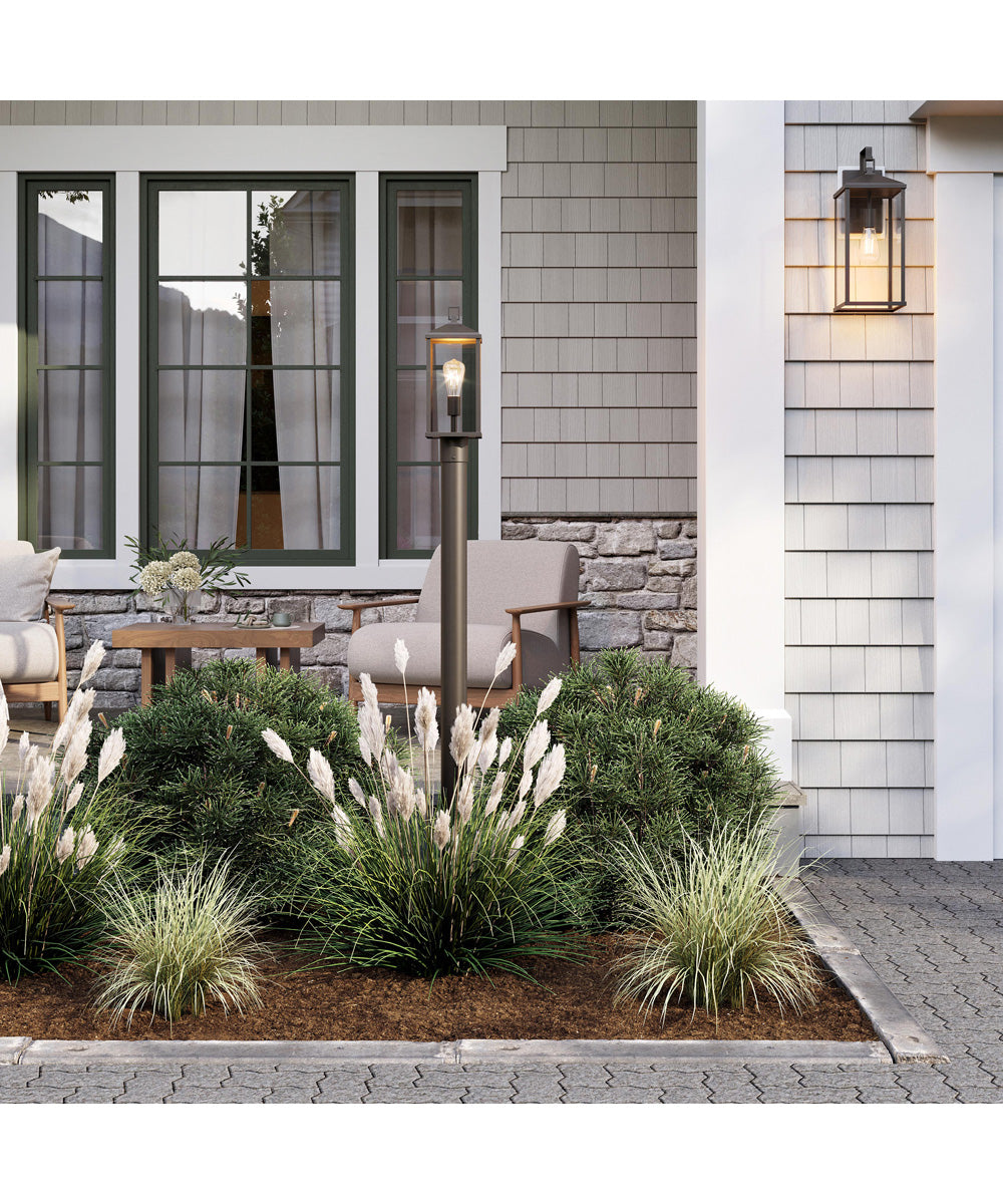 Cantley Outdoor Post Mount Lantern Light with Clear Glass Panels Antique Bronze