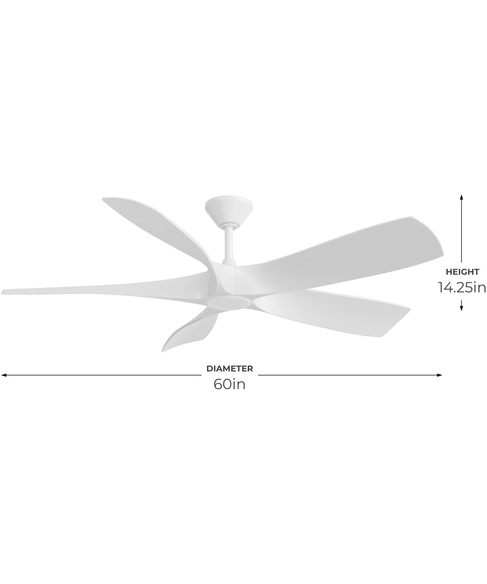 Vernal 60-in 5-Blade LED Wi-Fi Transitional Indoor/Outdoor Smart DC Ceiling Fan Satin White