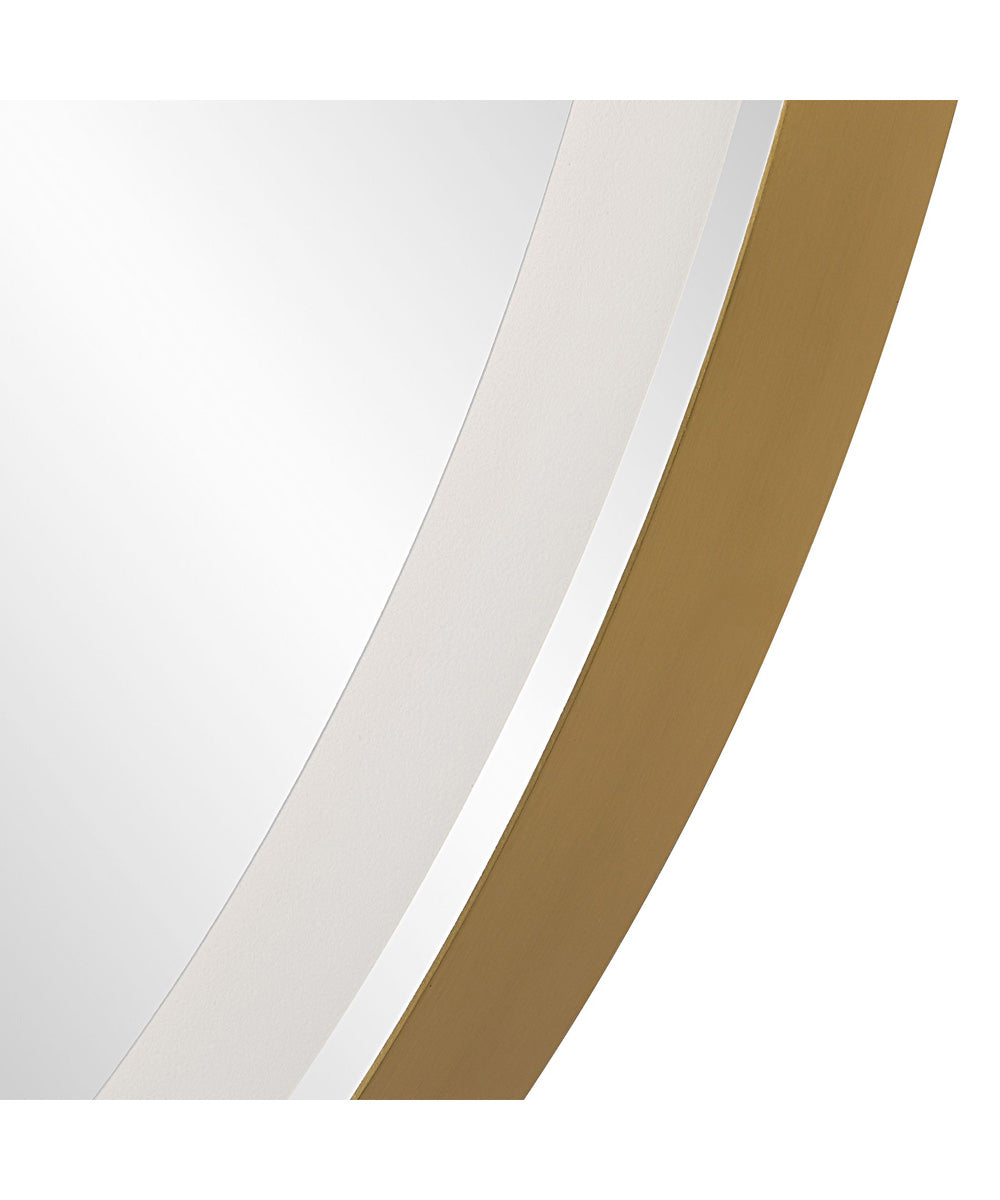 Crofton Lighted Brass Round Mirror