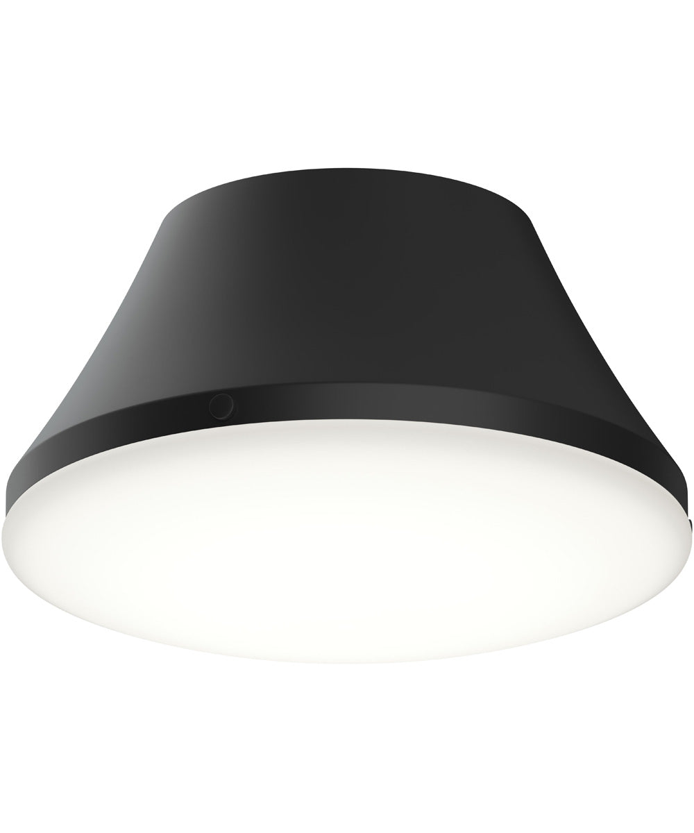 Avra Medium 2-Light Flush Mount with Etched White Glass Shade Matte Black