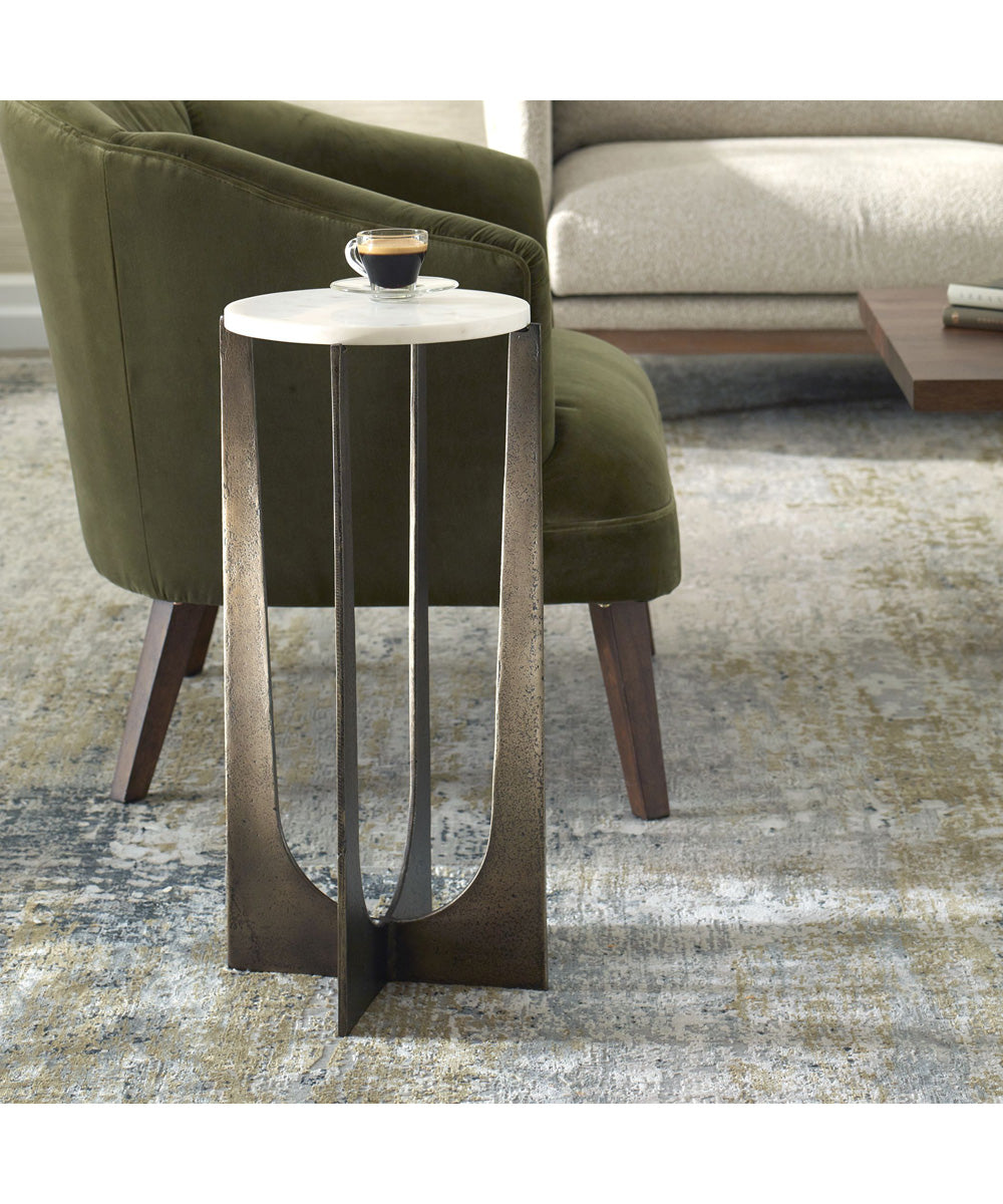 Accent Table in Marble Brass Bronze