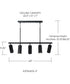 Robbie 5 -Light-Linear Chandelier Matte Black