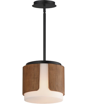 Draughtsman 10 inch Semi Flush Mount - Pendant Walnut / Black