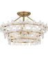 Wright 4-light Semi Flush Mount Brushed Gold