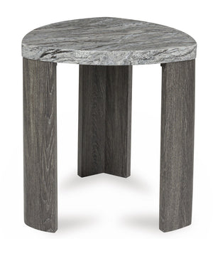 Surmour Triangle End Table Gray/Brown
