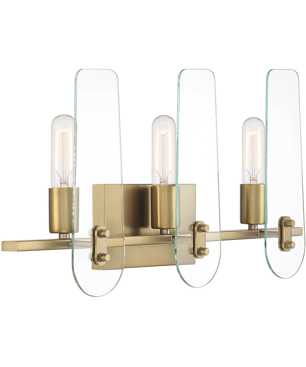 Bergen Beach 3 Light Vanity Brushed Gold