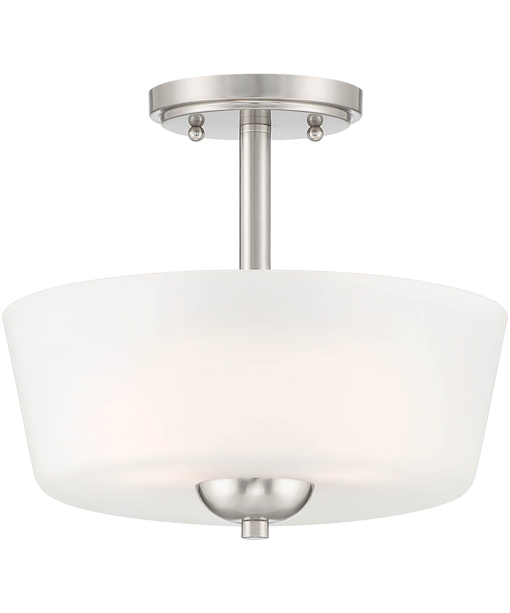 Malone 2 Light Semi Flush Brushed Nickel
