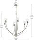 Jheni 6-Light Large Chandelier with Clear Glass Shades Brushed Nickel