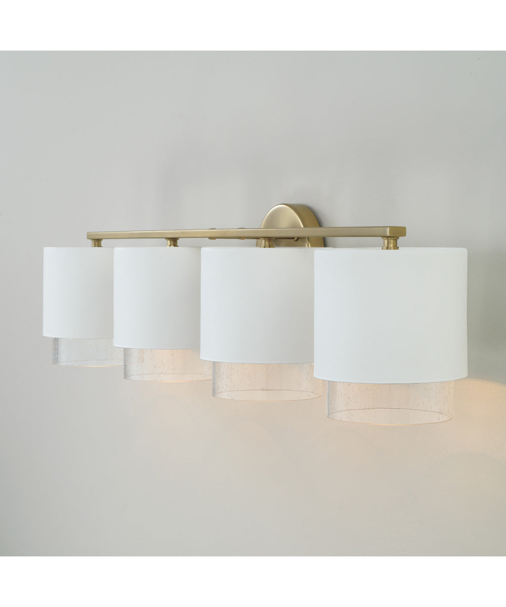 Weller 4-Light Vanity Matte Brass and White