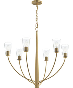 Jheni 6-Light Chandelier with Clear Glass Shades Brushed Gold