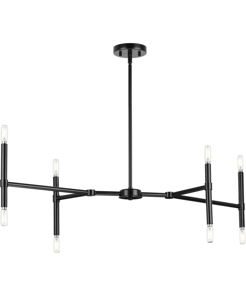 Arya 8-Light Linear Chandelier Matte Black