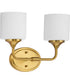 Lynzie 2-Light Etched Opal Glass Modern Bath Vanity Light Brushed Gold