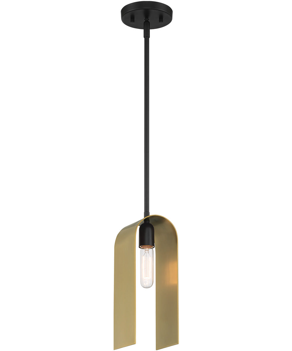 U Turn 1 Light Pendant Matte Black