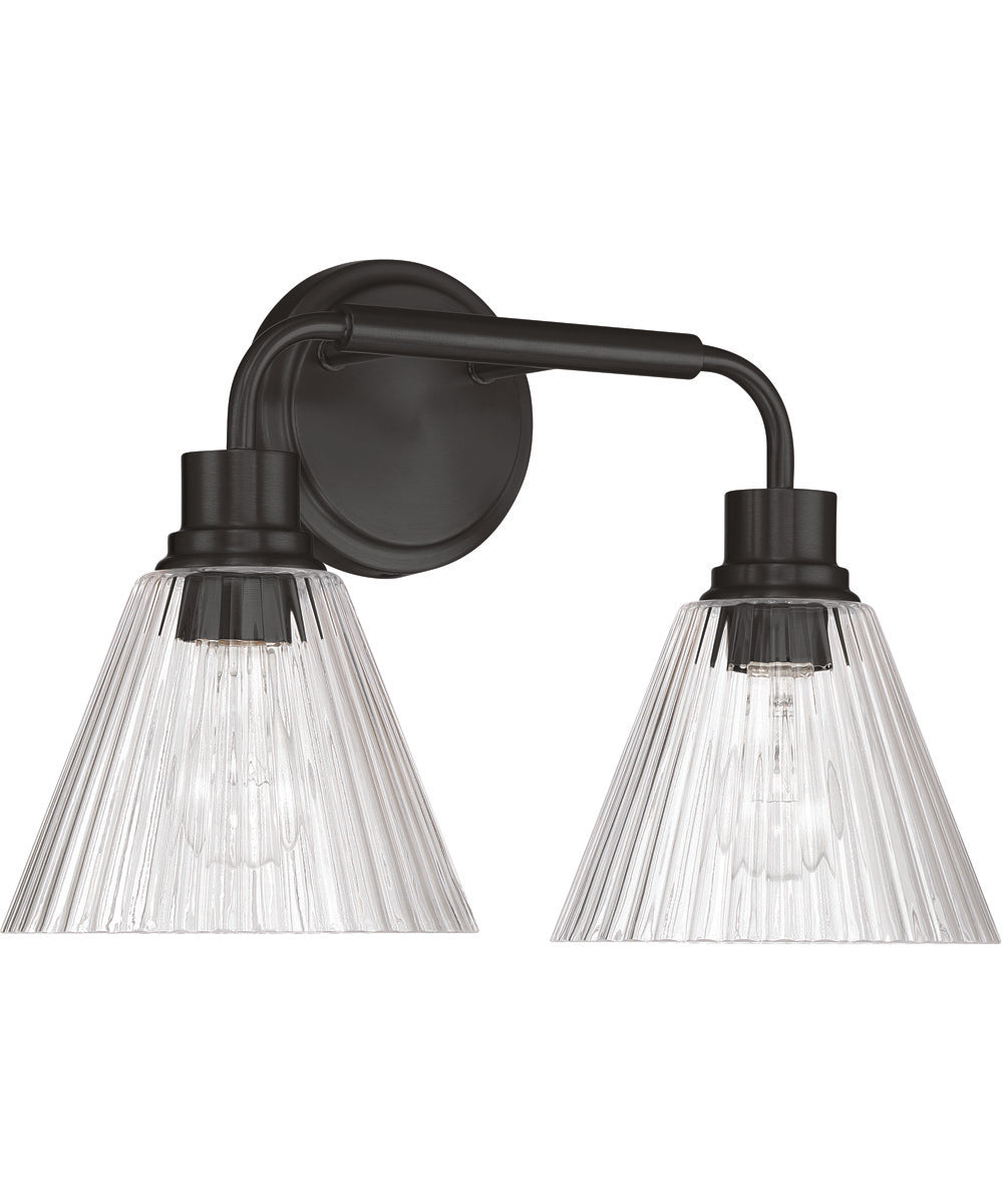 Pleated 2-Light Lighting Flat Black
