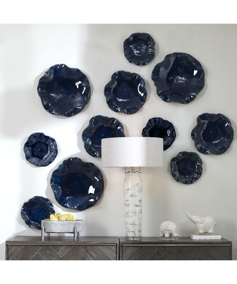Abella Blue Ceramic Wall Decor, Set of 3
