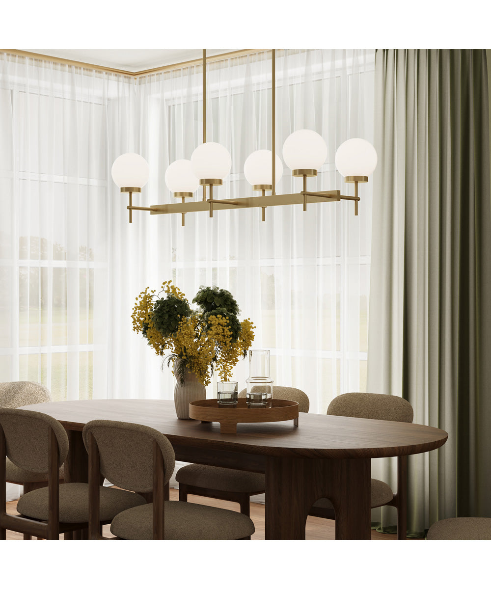 Rigsby 6-Light Linear Chandelier Brushed Gold