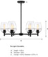 Summer Jazz 6 Light Chandelier Matte Black