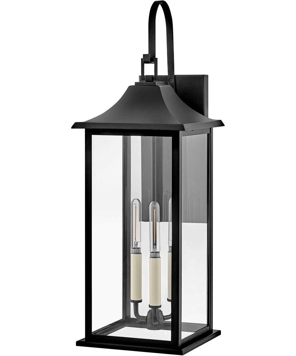 Nolan 3-Light Large Wall Mount Lantern in Black