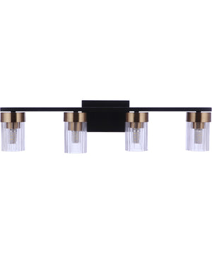 Bond Street 4-Light Lighting Flat Black/Satin Brass