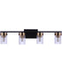 Bond Street 4-Light Lighting Flat Black/Satin Brass