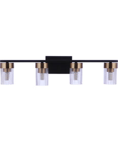 Bond Street 4-Light Lighting Flat Black/Satin Brass
