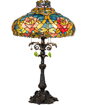 28" High Dragonfly Rose Table Lamp