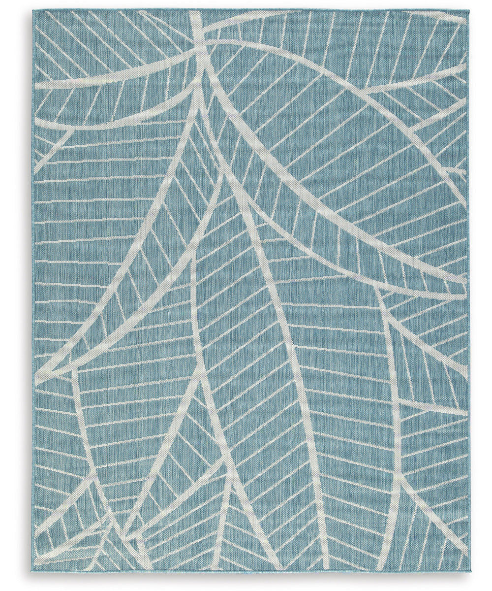 Hulsia Medium Rug Ivory/Aqua