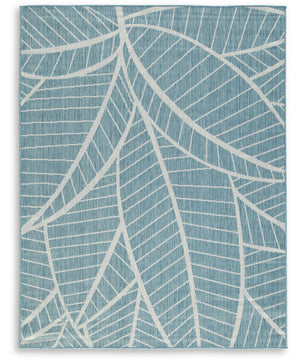 Hulsia Medium Rug Ivory/Aqua