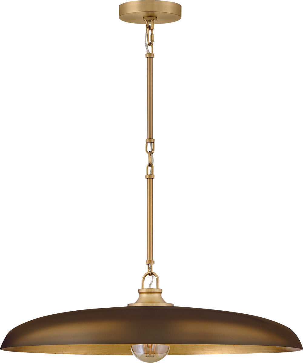 Sadie 1-Light Medium Dome Chandelier in Lacquered Brass
