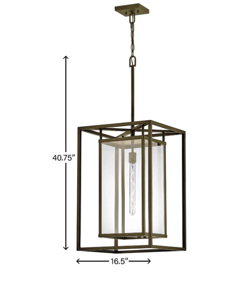 Max 1-Light Extra Large Hanging Lantern 12v in Burnished Bronze