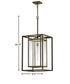 Max 1-Light Extra Large Hanging Lantern 12v in Burnished Bronze