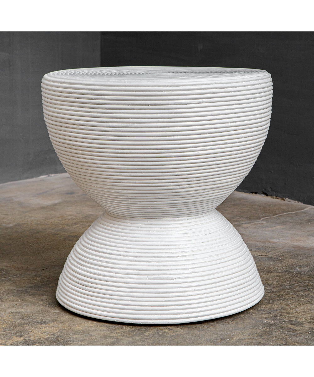 Bongo White Rattan Side Table