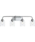 Ilia 4-Light Bath Vanity with Clear Glass Shade Polished Chrome
