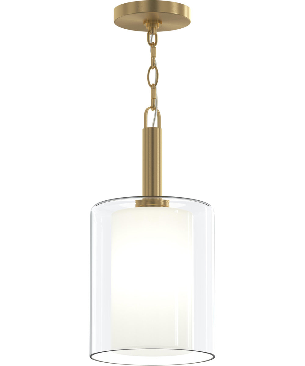 Mack 1-Light Pendant with Layered Glass Shade Brushed Gold