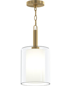 Mack 1-Light Pendant with Layered Glass Shade Brushed Gold