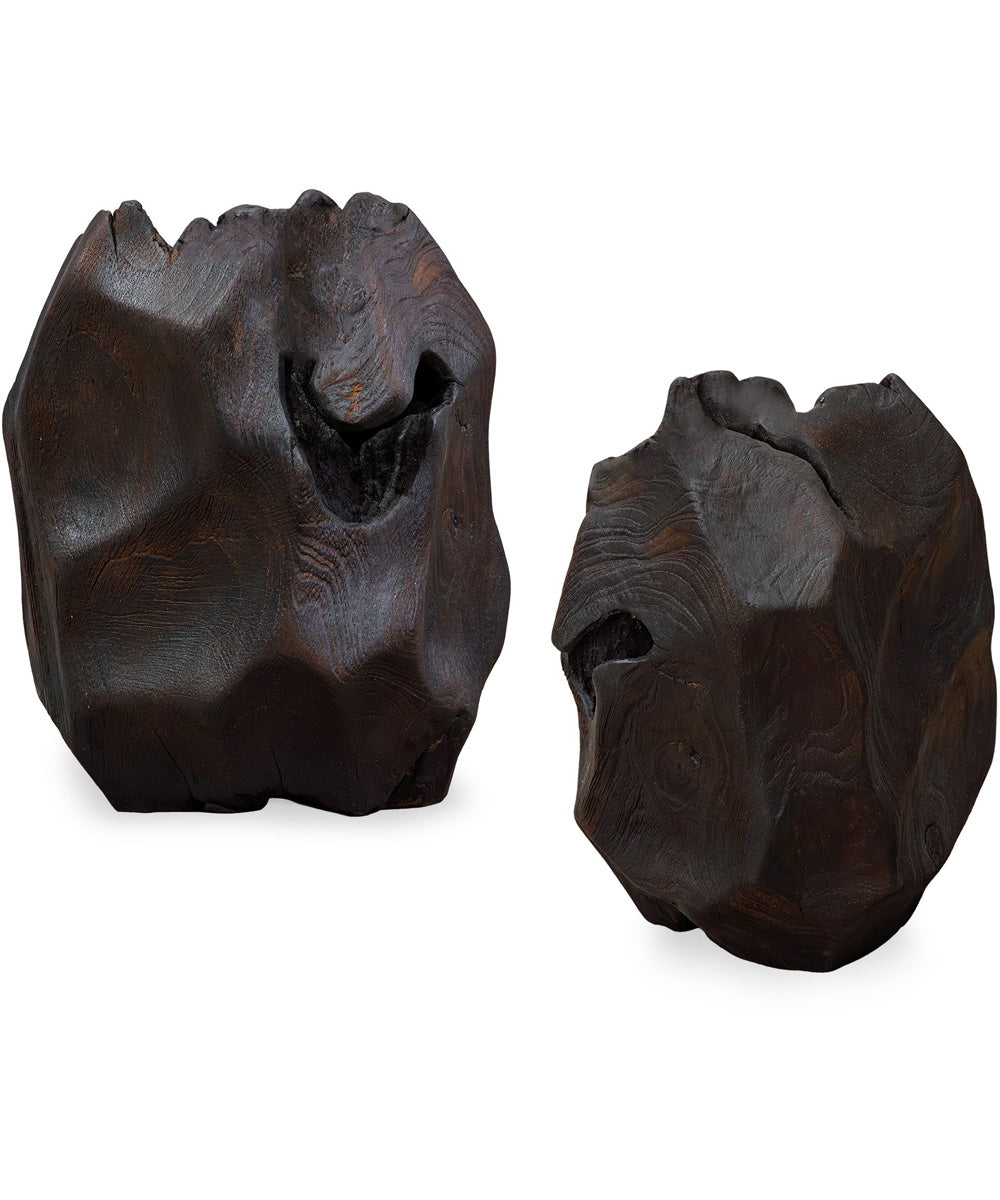 Ember Root Teak Sculpture, Set of 2