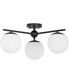 Jasper 3-light Semi-Flush Mount Matte Black