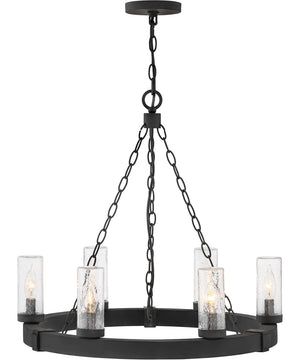 Sawyer 6-Light Medium Single Tier Chandelier 12v in Black