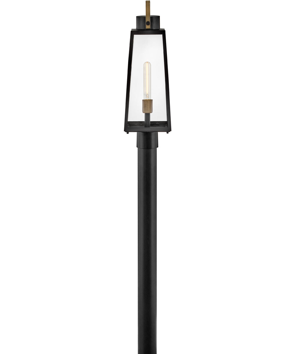 Hugh 1-Light Large Post Mount Lantern in Black
