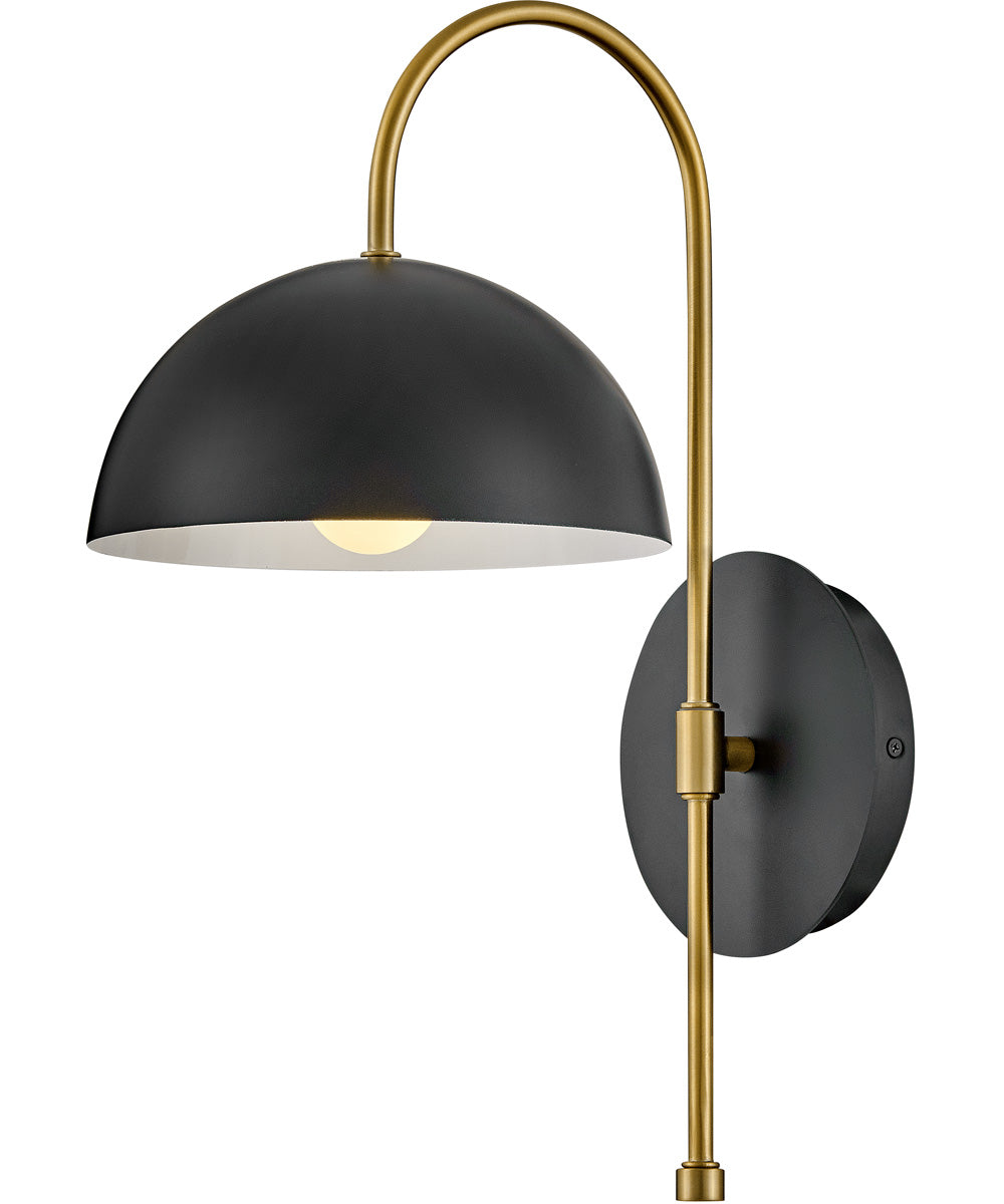 Lou 1-Light Medium Single Light Sconce in Black