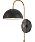Lou 1-Light Medium Single Light Sconce in Black