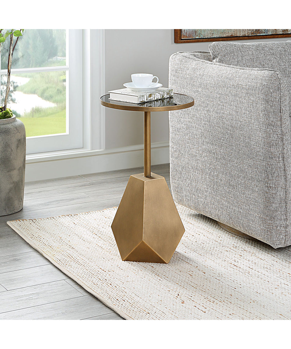 Comet Geometric Bronze Accent Table