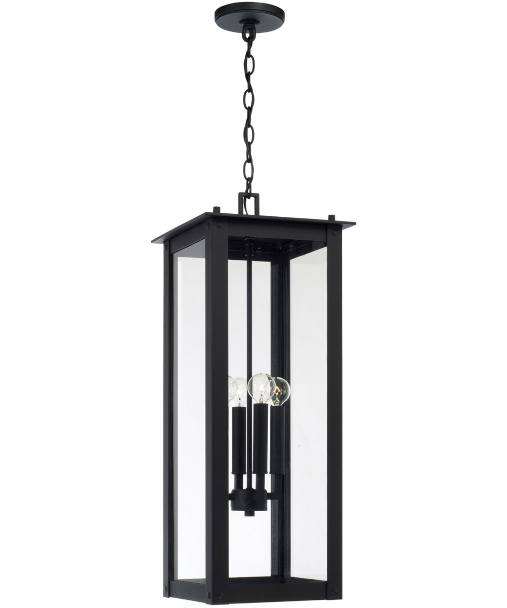 Hunt 4-Light Outdoor Hanging-Lantern Black