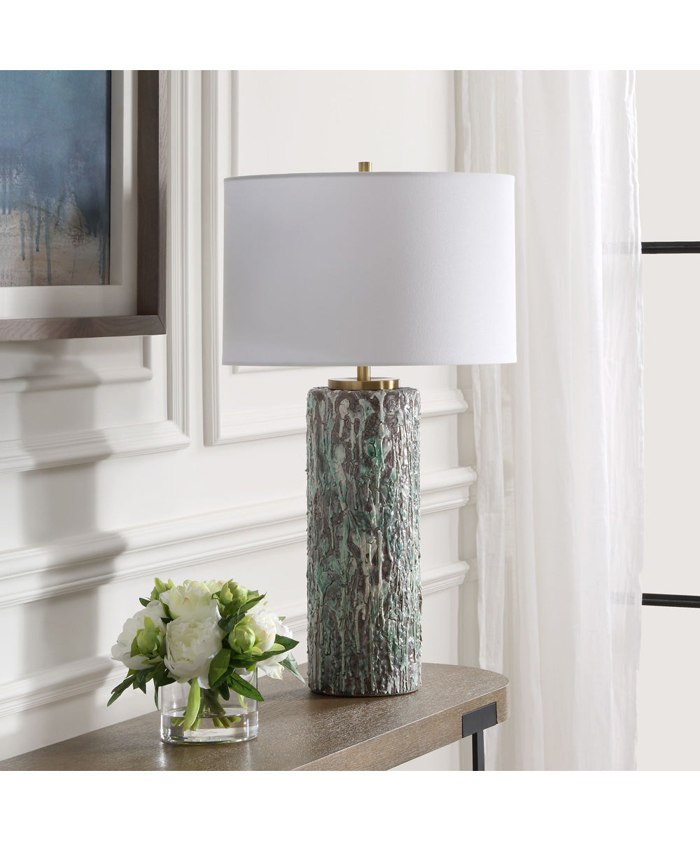 Meltdown Ivory Teal Table Lamp