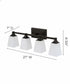 27"W 4-Light LED Bath Vanity Light Fixture Oil Rubbed Bronze Finish with Square Glass Shades