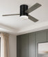 52" Era Modern 3-Blade Ceiling Fan Aged Pewter with Light Grey Weathered-Oak Blades, LED Light