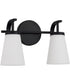 Drake 2-Light Vanity Matte Black